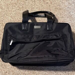 Jimmy Choo Black Nylon Travel Weekendee Bag with Top Handles and Shoulder Strap